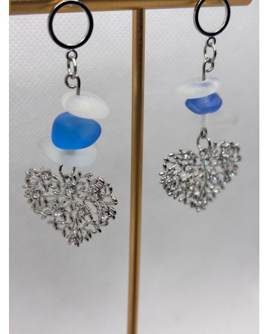 PENDIENTES DE CRISTAL MARINO ARTESANOS