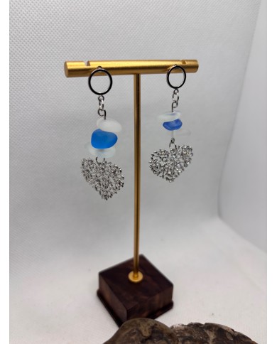 PENDIENTES DE CRISTAL MARINO ARTESANOS