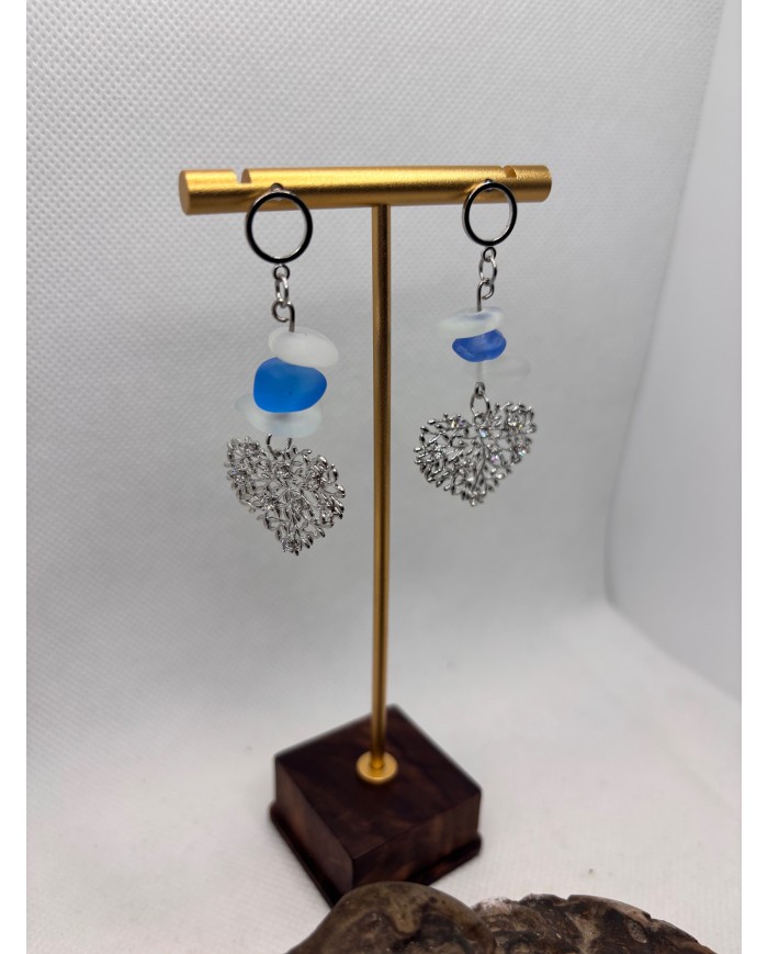 PENDIENTES DE CRISTAL MARINO ARTESANOS