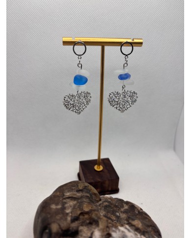 PENDIENTES DE CRISTAL MARINO ARTESANOS