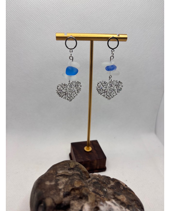 PENDIENTES DE CRISTAL MARINO ARTESANOS