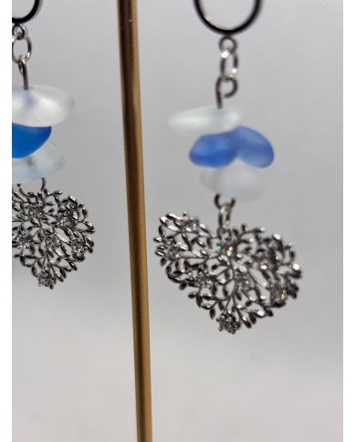 PENDIENTES DE CRISTAL MARINO ARTESANOS