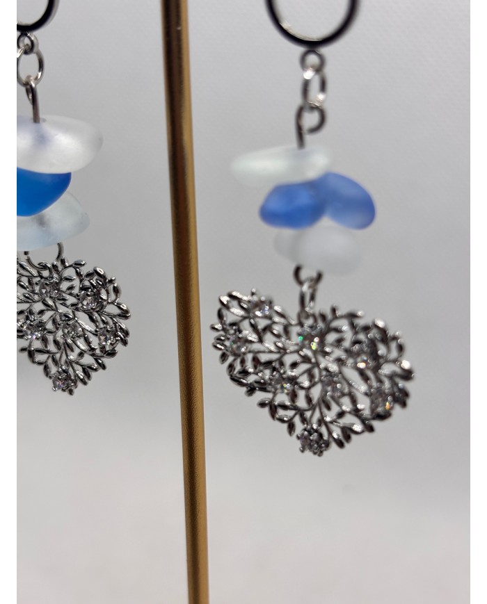 PENDIENTES DE CRISTAL MARINO ARTESANOS