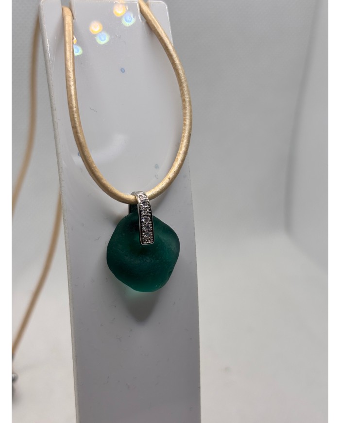 COLLAR ARTESANO DE CRISTAL MARINO