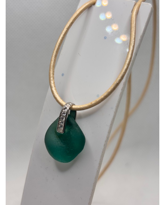 COLLAR ARTESANO DE CRISTAL MARINO