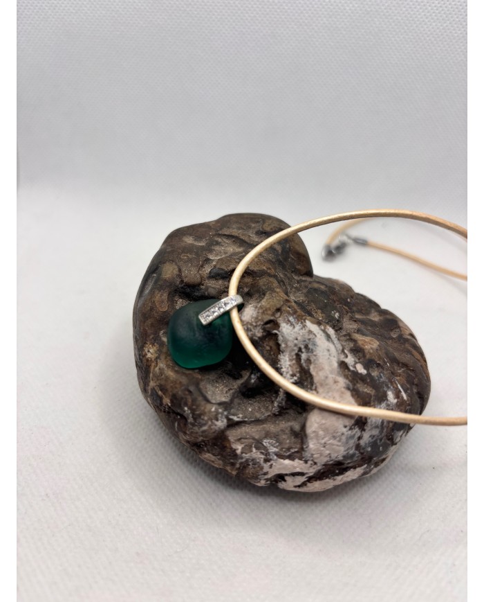 COLLAR ARTESANO DE CRISTAL MARINO