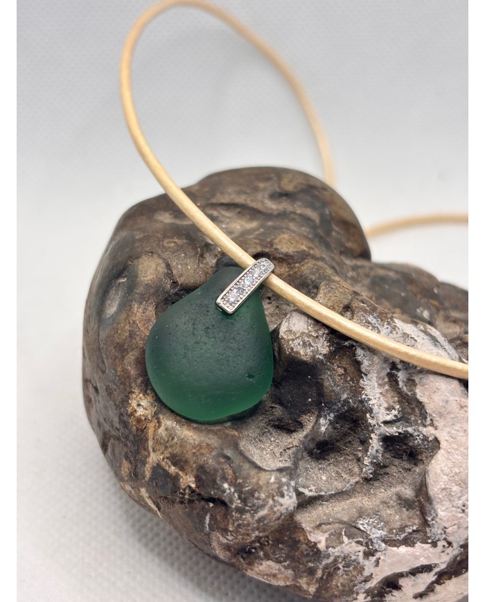 COLLAR ARTESANO DE CRISTAL MARINO