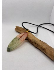 COLLAR ARTESANO DE HOJA NATURAL ESQUELETIZADA