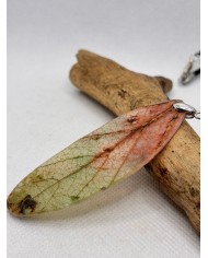 COLLAR ARTESANO DE HOJA NATURAL ESQUELETIZADA