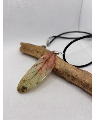 COLLAR ARTESANO DE HOJA NATURAL ESQUELETIZADA