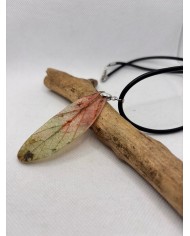 COLLAR ARTESANO DE HOJA NATURAL ESQUELETIZADA