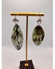 PENDIENTES ARTESANOS DE HOJA NATURAL EDICIÓN PLATA