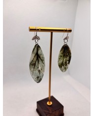 PENDIENTES ARTESANOS DE HOJA NATURAL EDICIÓN PLATA