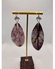 PENDIENTES ARTESANOS DE HOJA NATURAL EDICIÓN PLATA