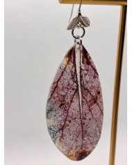 PENDIENTES ARTESANOS DE HOJA NATURAL EDICIÓN PLATA