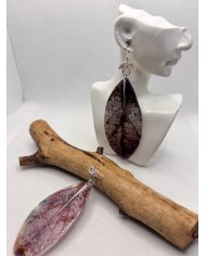 PENDIENTES ARTESANOS DE HOJA NATURAL EDICIÓN PLATA