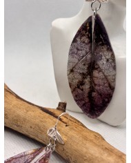 PENDIENTES ARTESANOS DE HOJA NATURAL EDICIÓN PLATA