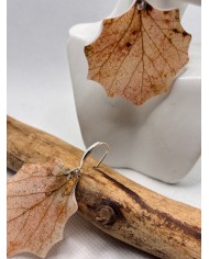 PENDIENTES ARTESANOS DE HOJA NATURAL EDICIÓN PLATA