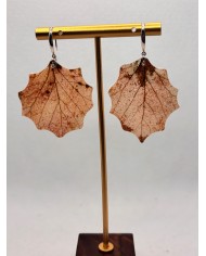 PENDIENTES ARTESANOS DE HOJA NATURAL EDICIÓN PLATA