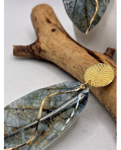 PENDIENTES ARTESANOS DE HOJA NATURAL ESQUELETIZADA