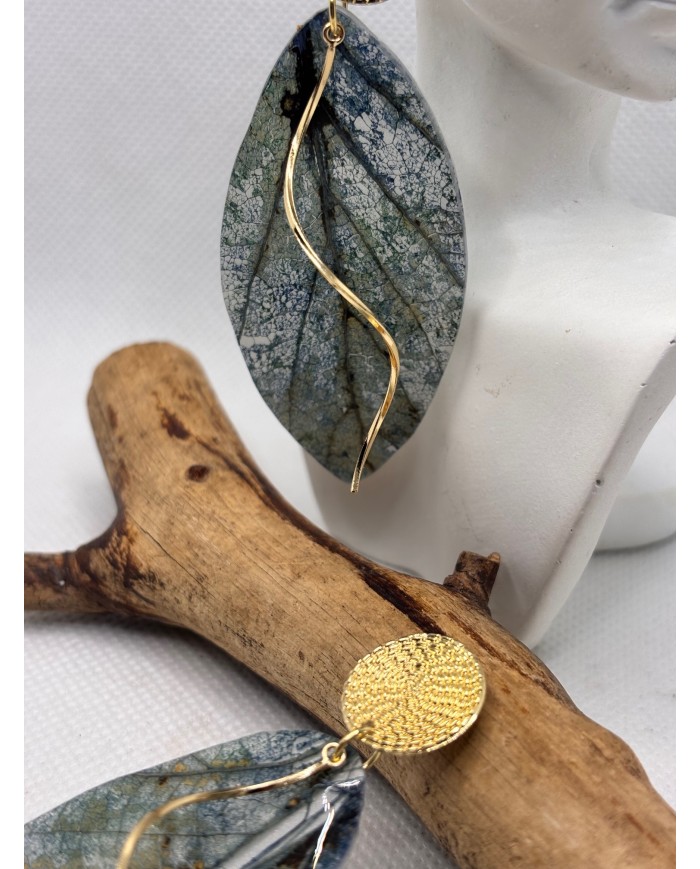 PENDIENTES ARTESANOS DE HOJA NATURAL ESQUELETIZADA