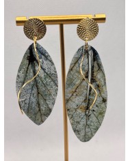 PENDIENTES ARTESANOS DE HOJA NATURAL ESQUELETIZADA