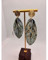 PENDIENTES ARTESANOS DE HOJA NATURAL ESQUELETIZADA