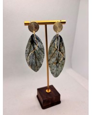 PENDIENTES ARTESANOS DE HOJA NATURAL ESQUELETIZADA