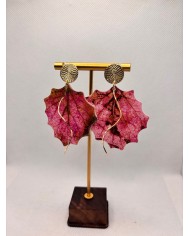 PENDIENTES ARTESANOS DE HOJA NATURAL ESQUELETIZADA