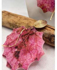 PENDIENTES ARTESANOS DE HOJA NATURAL ESQUELETIZADA