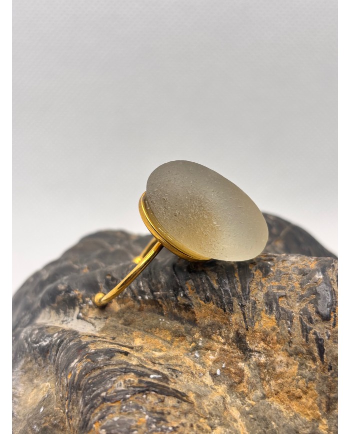 ANILLO ARTESANO DE CRISTAL MARINO