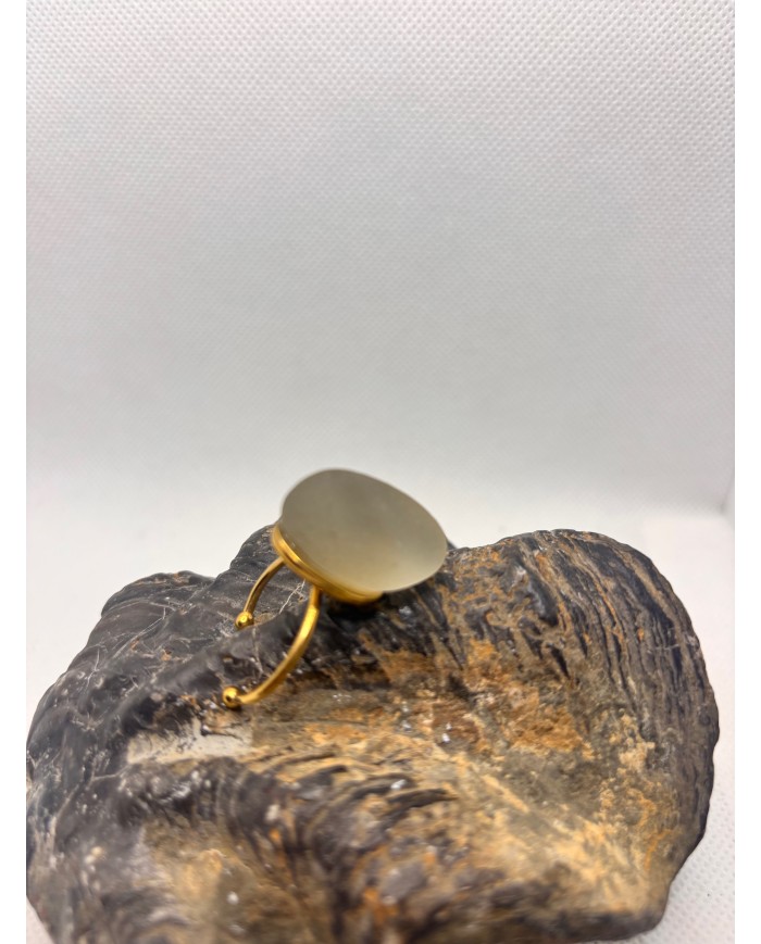 ANILLO ARTESANO DE CRISTAL MARINO