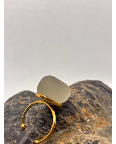 ANILLO ARTESANO DE CRISTAL MARINO