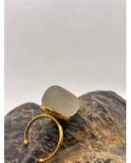 ANILLO ARTESANO DE CRISTAL MARINO