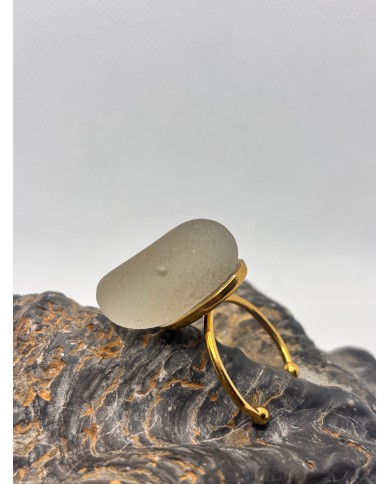 ANILLO ARTESANO DE CRISTAL MARINO