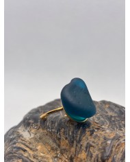 ANILLOS ARTESANOS DE CRISTAL MARINO