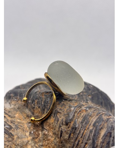 ANILLO ARTESANO DE CRISTAL MARINO