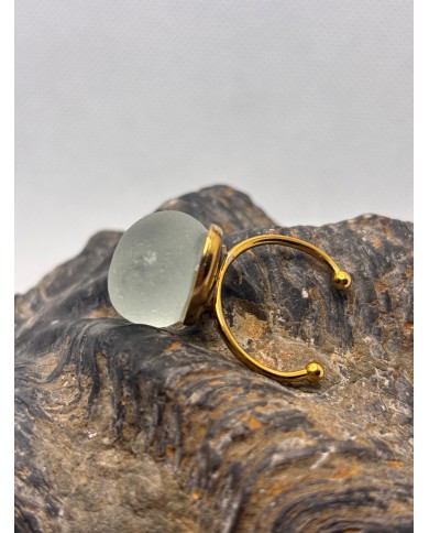 ANILLO ARTESANO DE CRISTAL MARINO