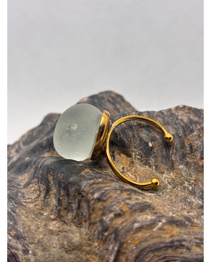 ANILLO ARTESANO DE CRISTAL MARINO