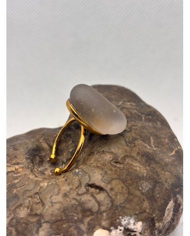 ANILLO ARTESANO DE CRISTAL MARINO