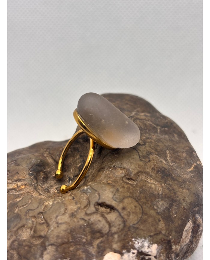 ANILLO ARTESANO DE CRISTAL MARINO