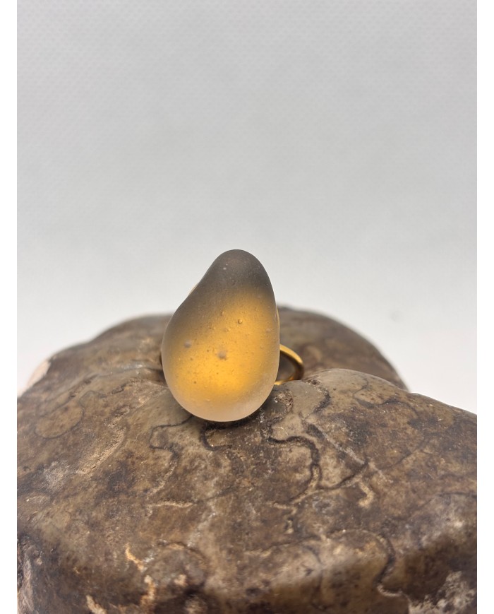 ANILLO ARTESANO DE CRISTAL MARINO