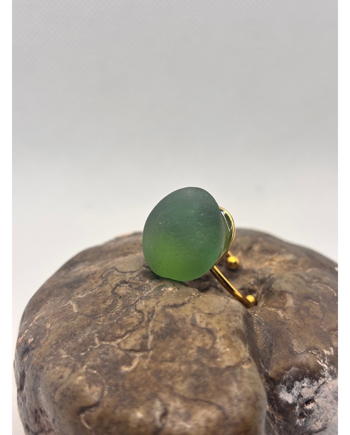 ANILLO ARTESANO DE CRISTAL MARINO