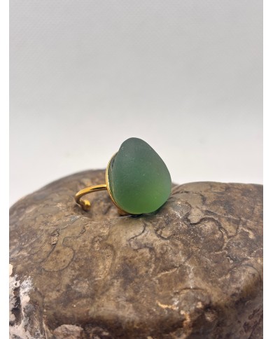 ANILLO ARTESANO DE CRISTAL MARINO