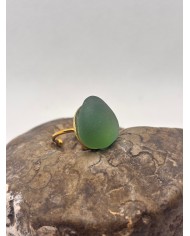 ANILLO ARTESANO DE CRISTAL MARINO