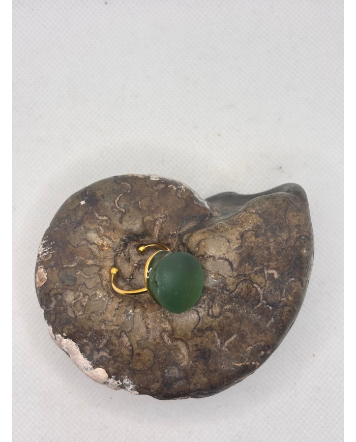 ANILLO ARTESANO DE CRISTAL MARINO