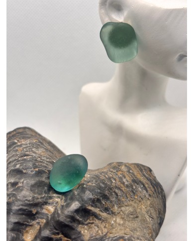 PENDIENTES ARTESANOS DE CRISTAL MARINO