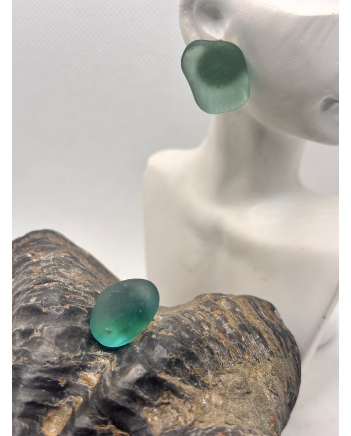 PENDIENTES ARTESANOS DE CRISTAL MARINO