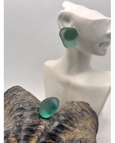 PENDIENTES ARTESANOS DE CRISTAL MARINO