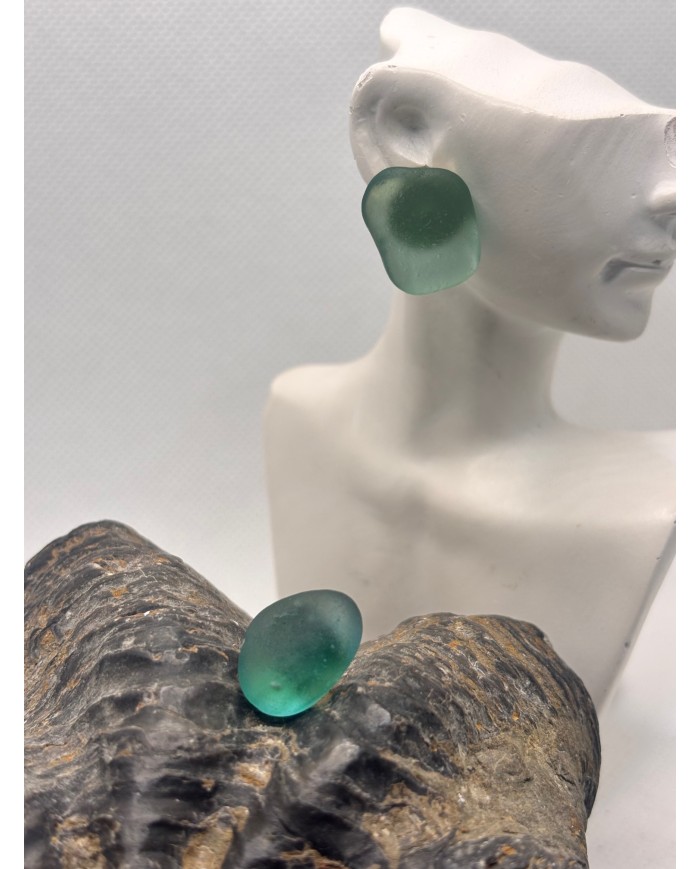 PENDIENTES ARTESANOS DE CRISTAL MARINO